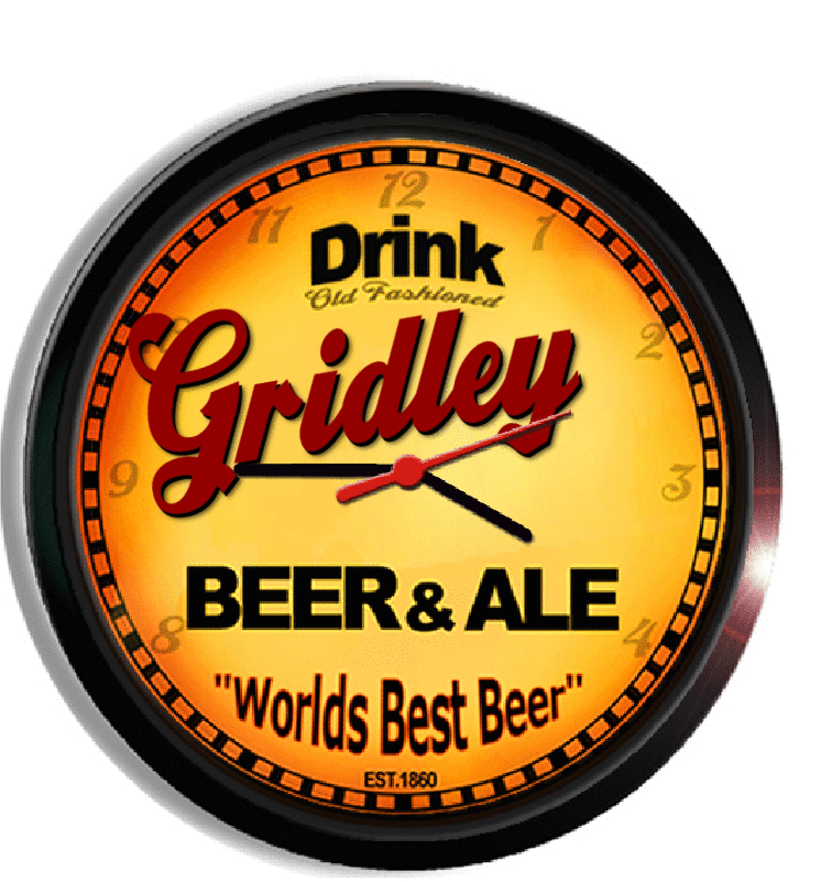 Personalized gridley beer clock