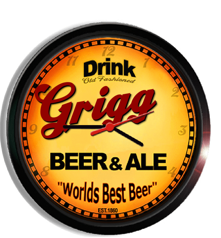 Personalized grigg beer clock