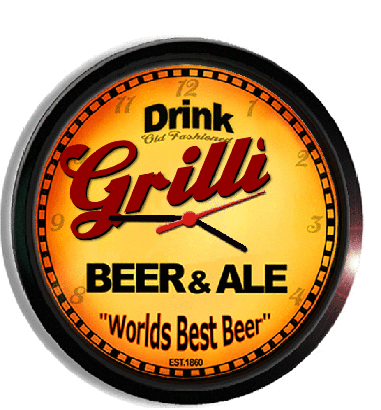 Personalized grilli beer clock