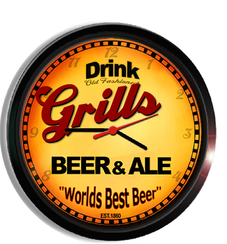 Personalized grills beer clock