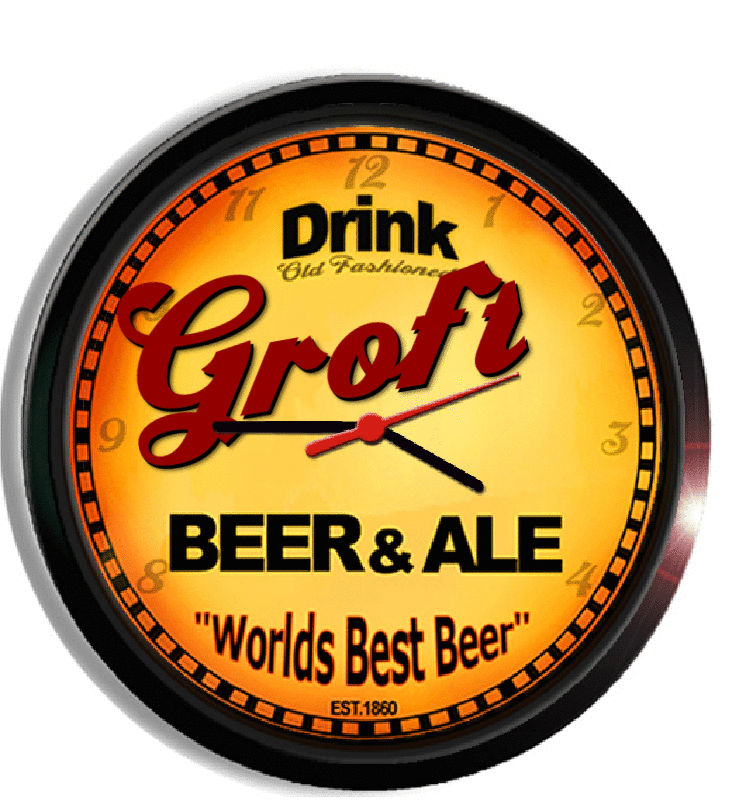 Personalized groft beer clock
