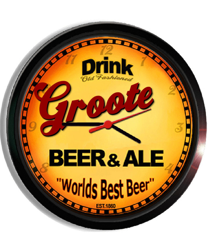 Personalized groote beer clock