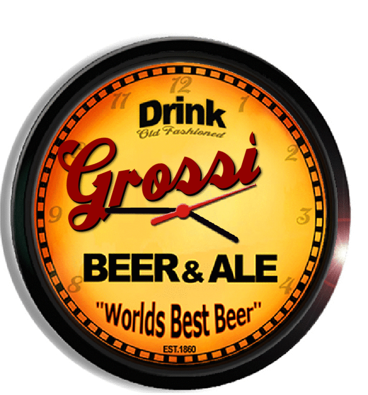 Personalized grossi beer clock