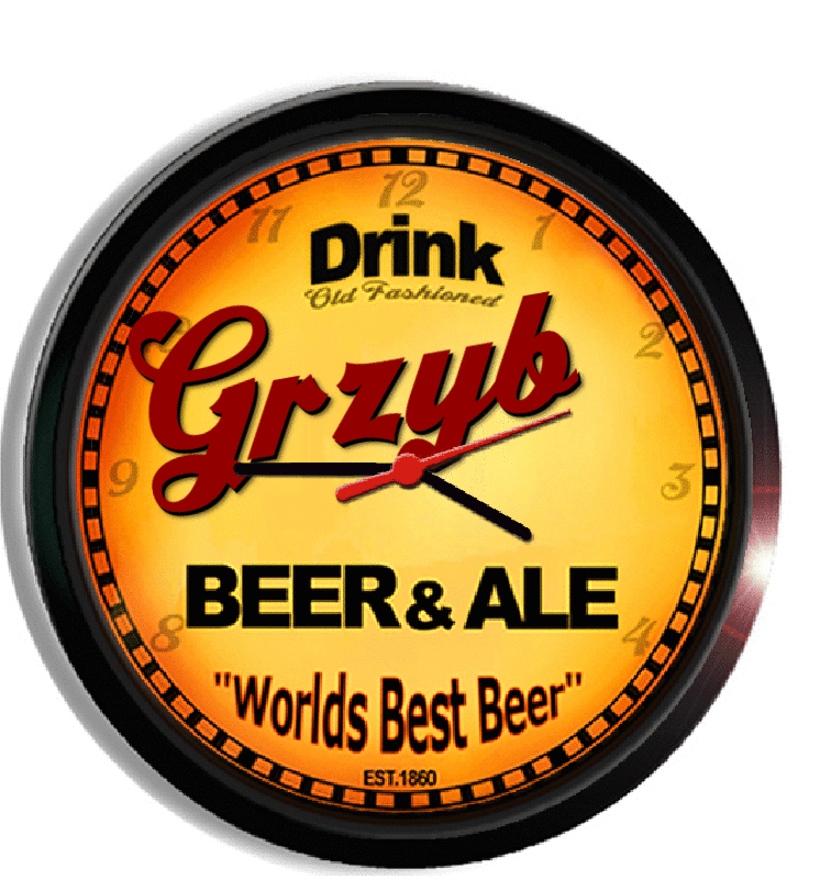 Personalized grzyb beer clock
