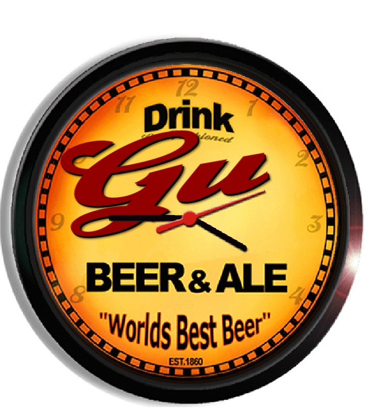 Personalized gu beer clock