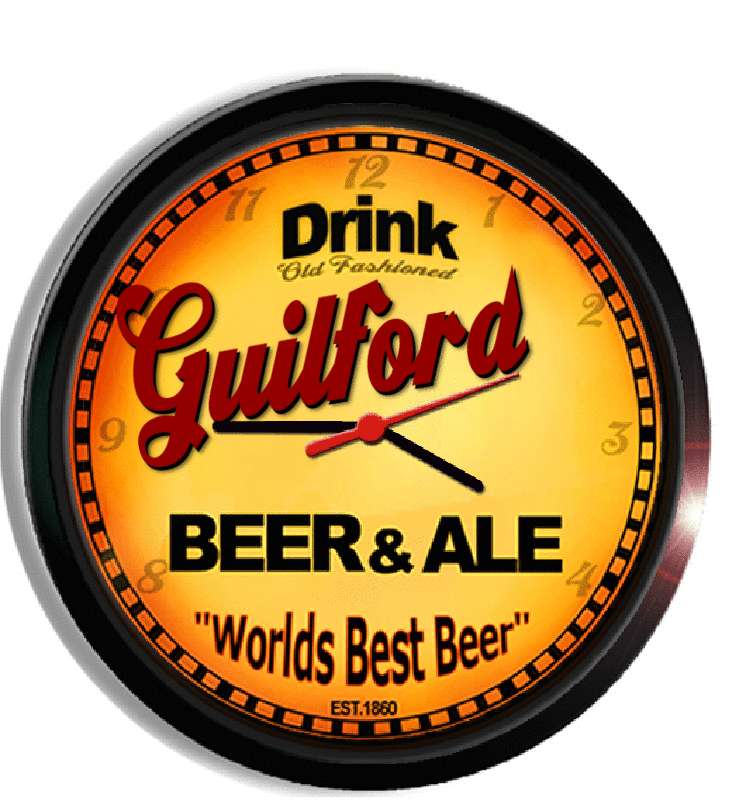 Personalized guilford beer clock