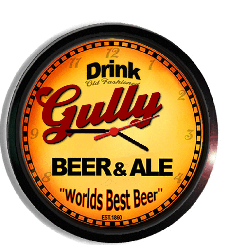 Personalized gully beer clock