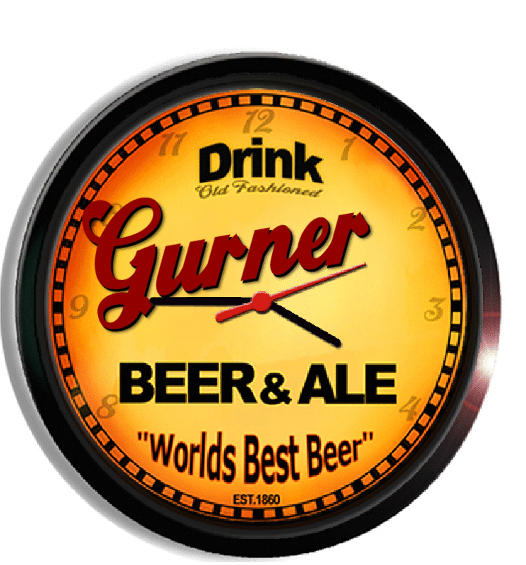 Personalized gurner beer clock