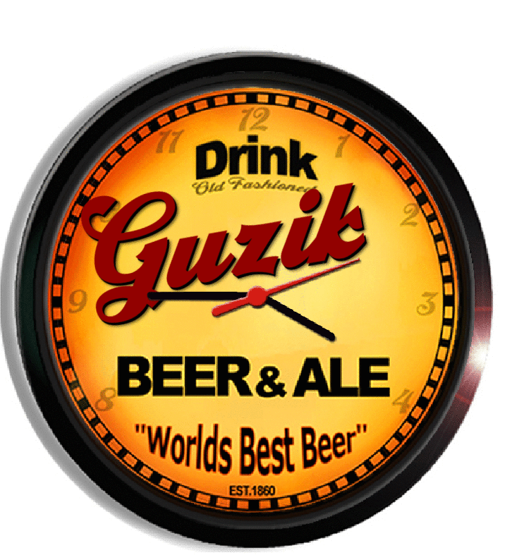 Personalized guzik beer clock