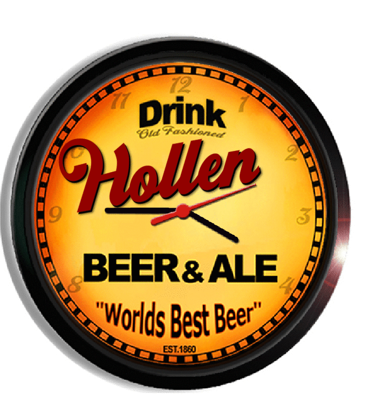 Personalized hollen beer clock