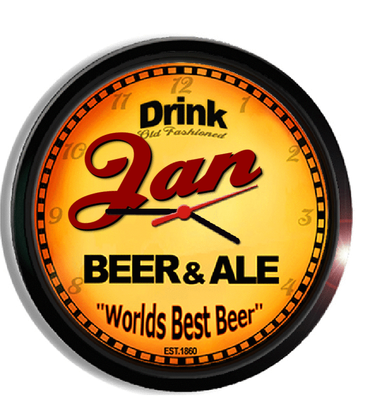 Personalized jan beer clock