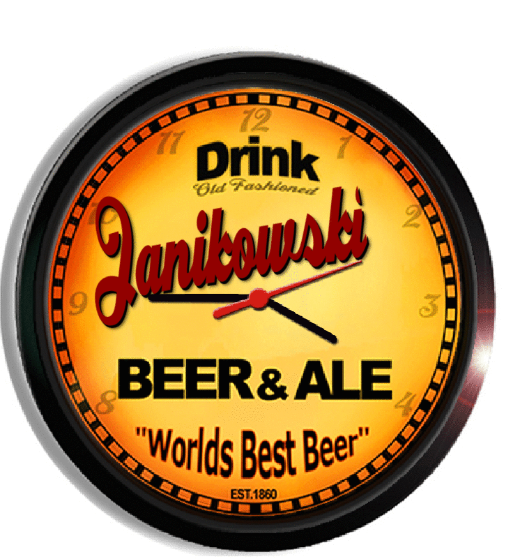 Personalized janikowski beer clock