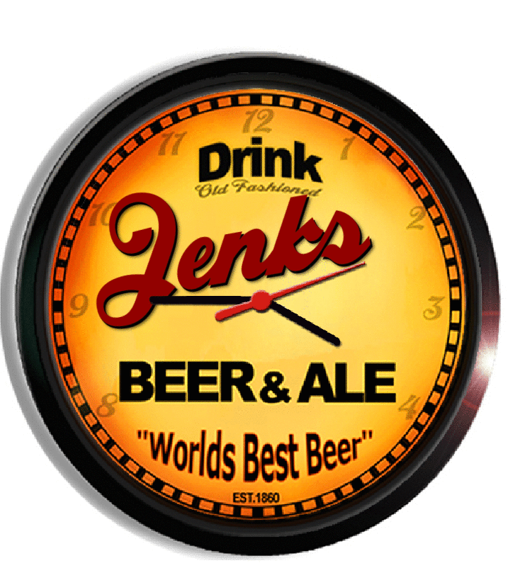 Personalized jenks beer clock