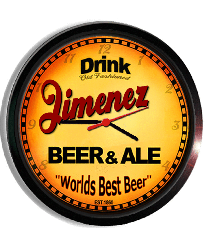 Personalized jimenez beer clock