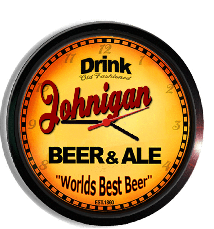 Personalized johnigan beer clock