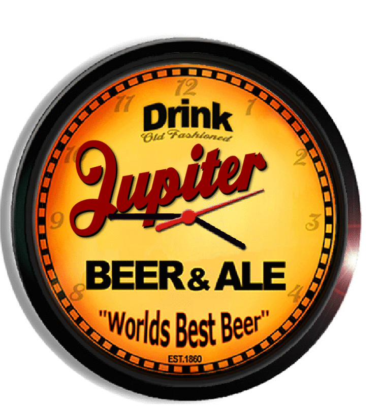 Personalized jupiter beer clock