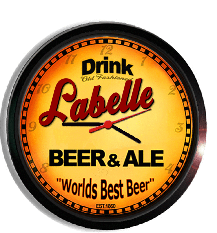 Personalized labelle beer clock
