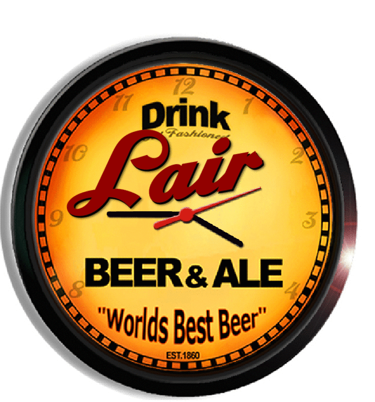 Personalized lair beer clock