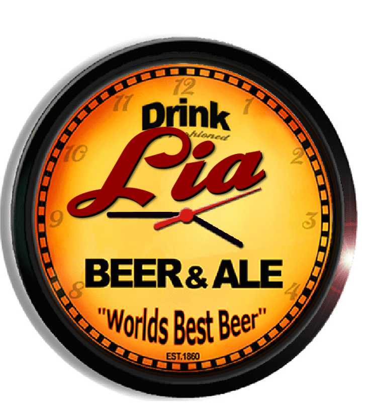 Personalized lia beer clock