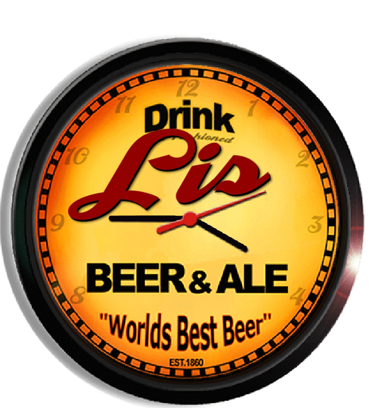 Personalized lis beer clock