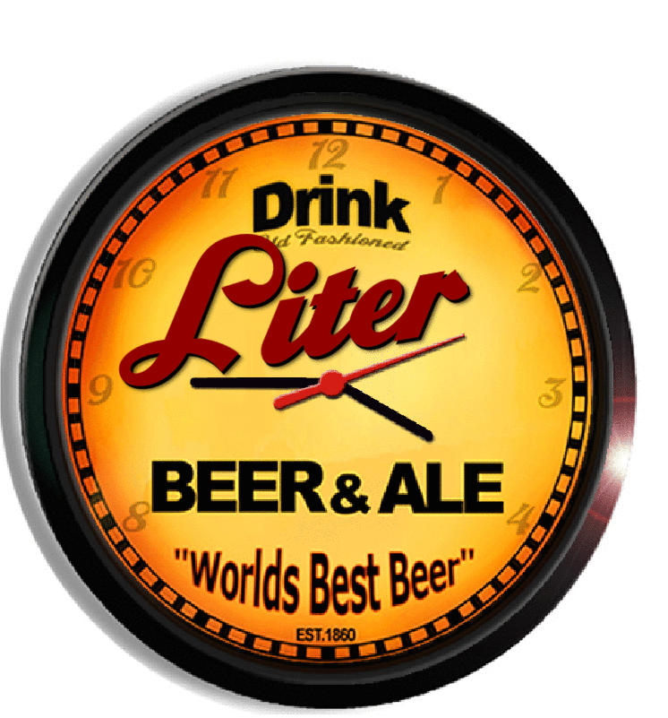 Personalized liter beer clock