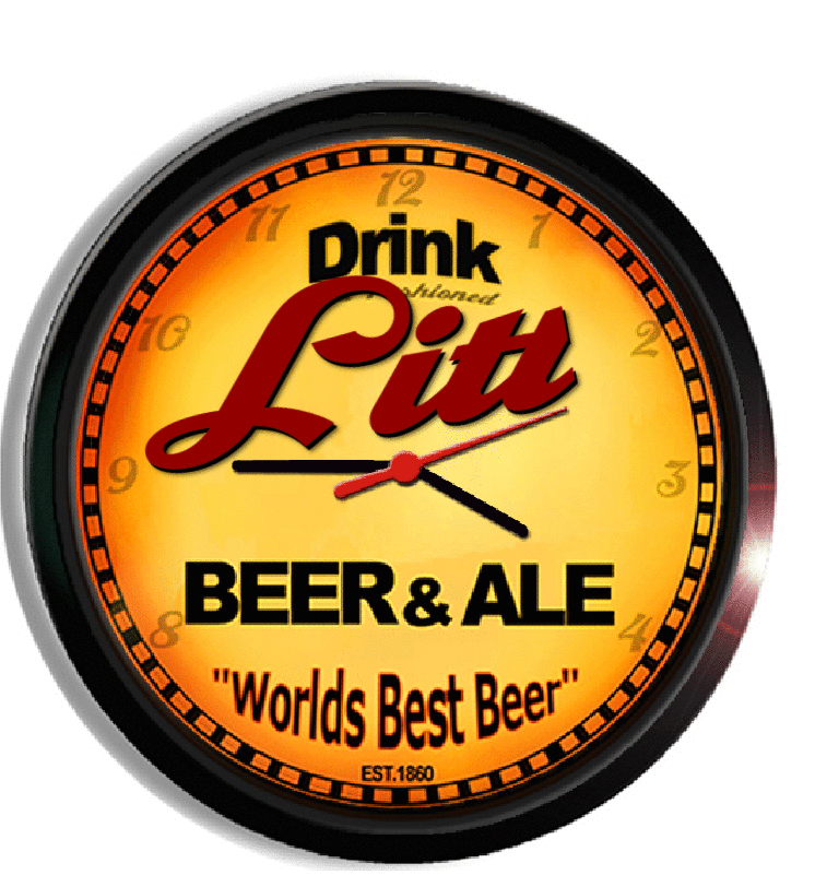 Personalized litt beer clock