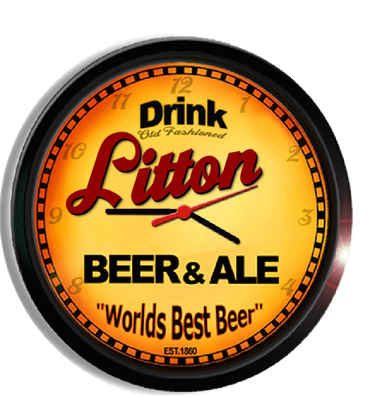 Personalized litton beer clock