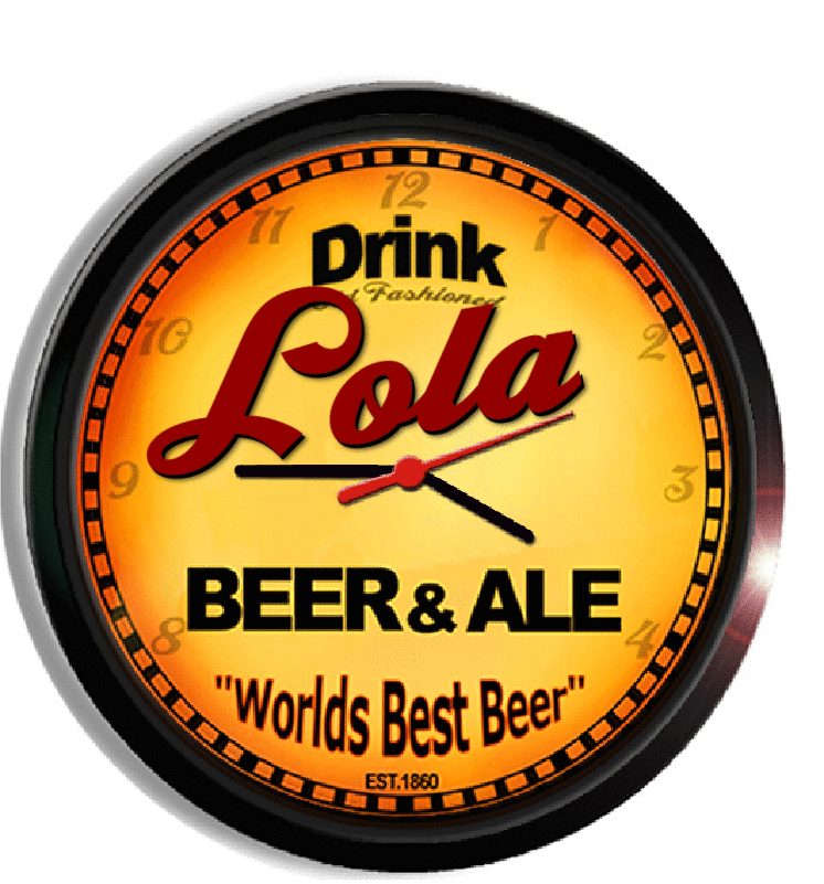 Personalized lola beer clock