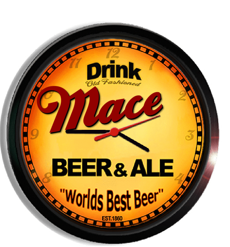 Personalized mace beer clock