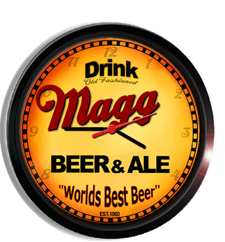 Personalized magg beer clock