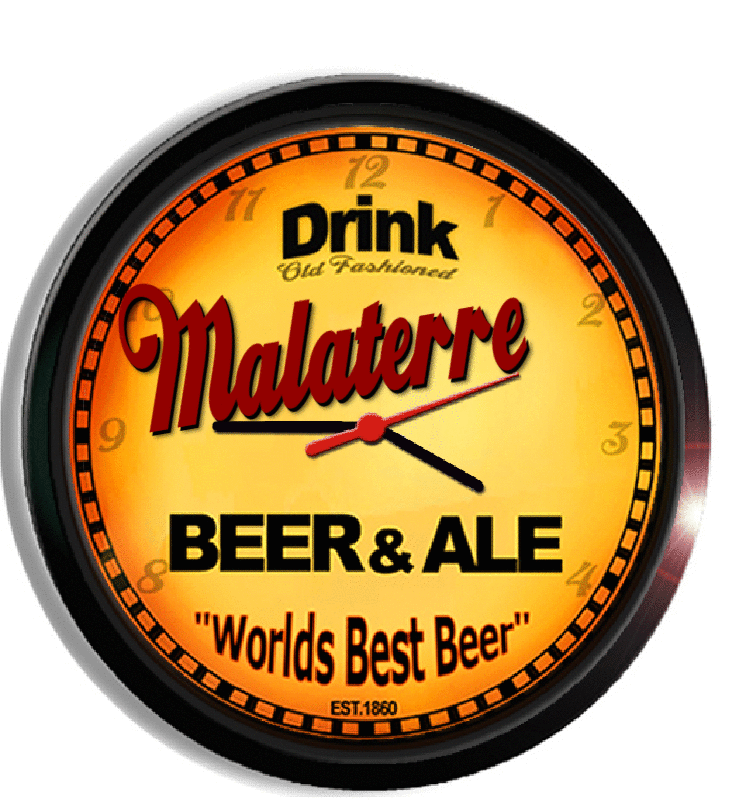Personalized malaterre beer clock
