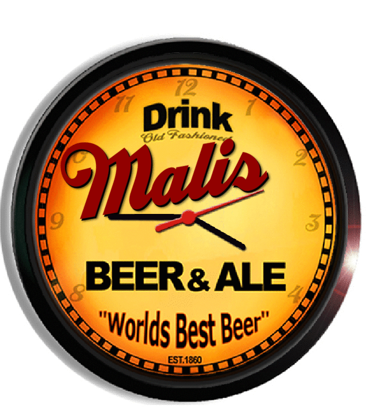 Personalized malis beer clock