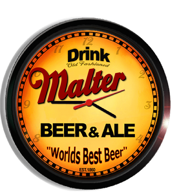 Personalized malter beer clock