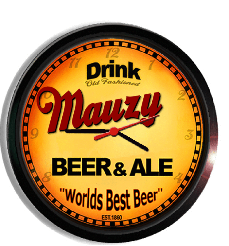 Personalized mauzy beer clock