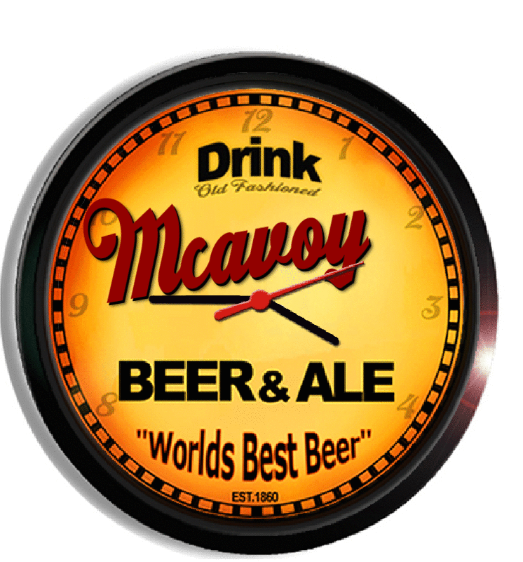 Personalized mcavoy beer clock