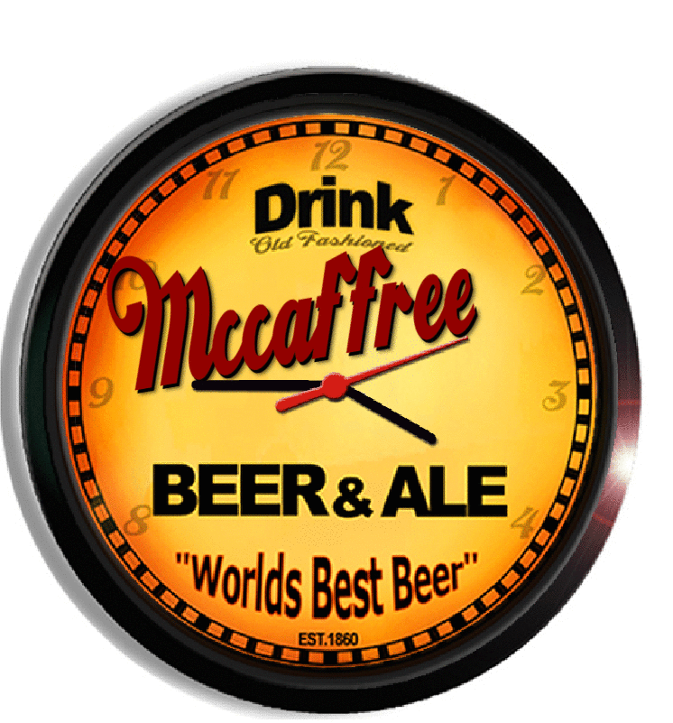 Personalized mccaffree beer clock