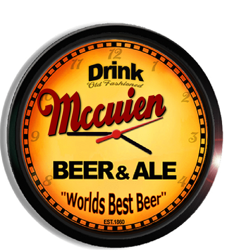 Personalized mccuien beer clock