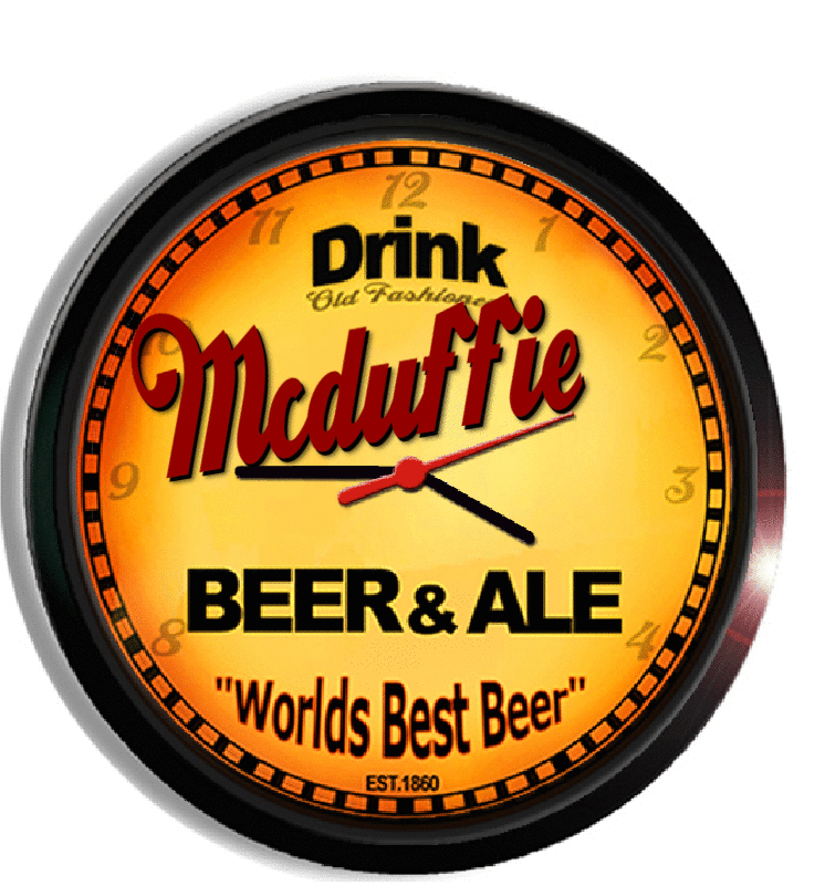 Personalized mcduffie beer clock