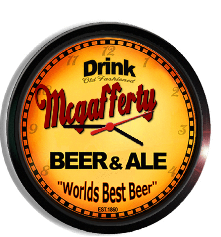 Personalized mcgafferty beer clock