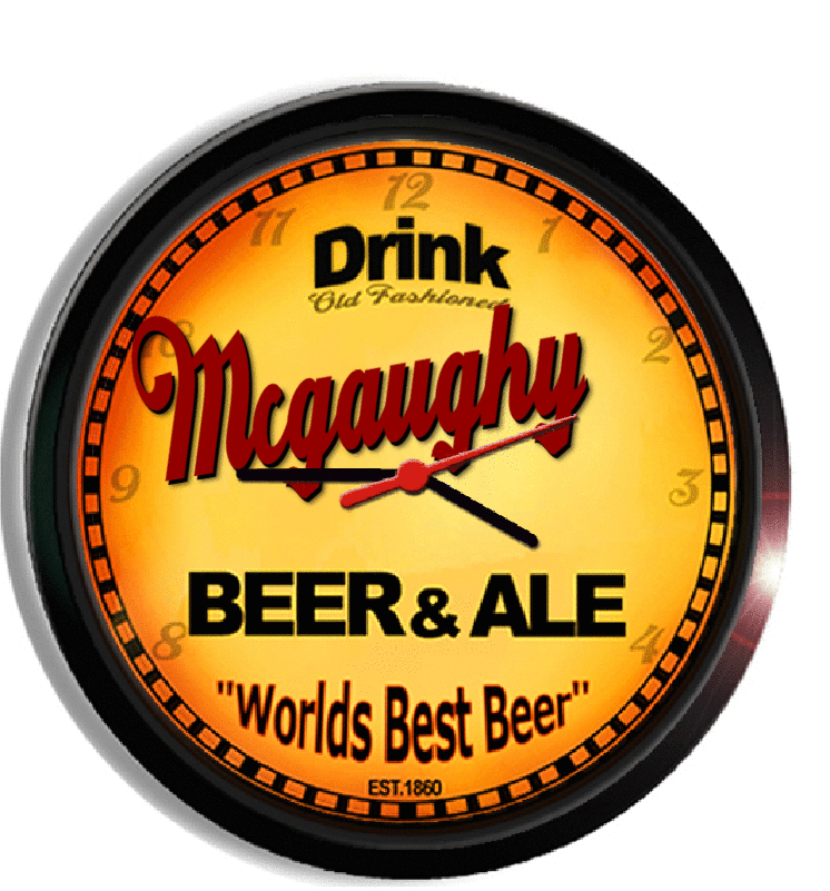 Personalized mcgaughy beer clock