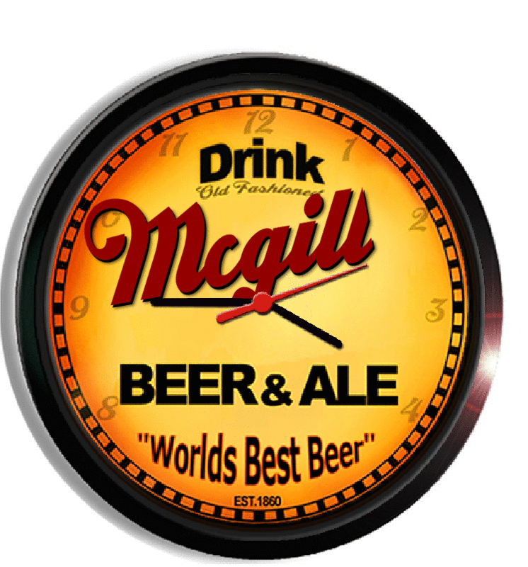 Personalized mcgill beer clock