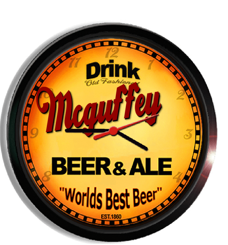 Personalized mcguffey beer clock