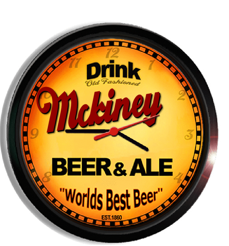 Personalized mckiney beer clock