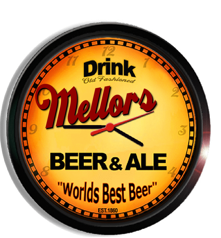 Personalized mellors beer clock