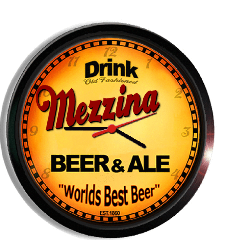 Personalized mezzina beer clock