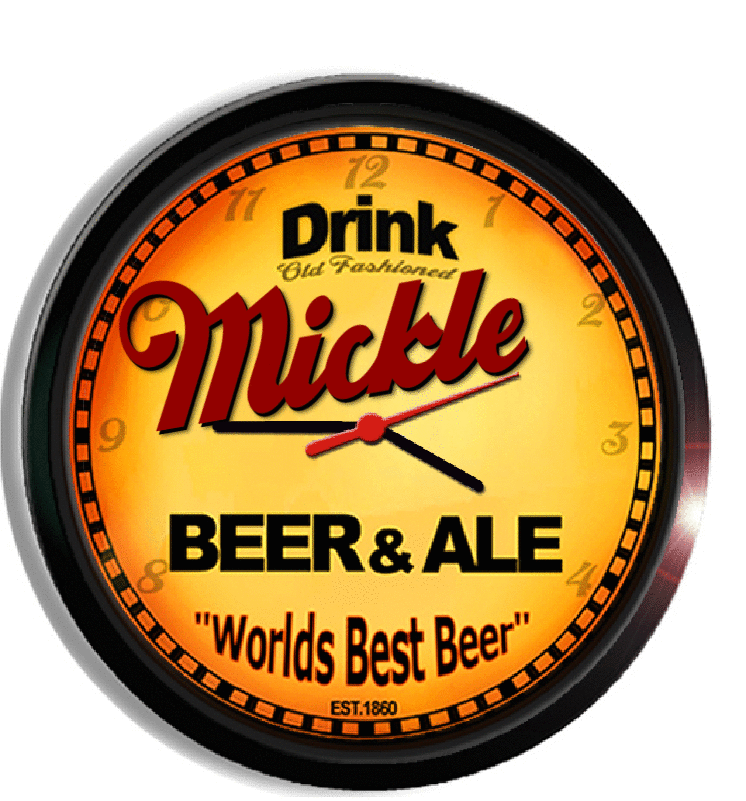 Personalized mickle beer clock