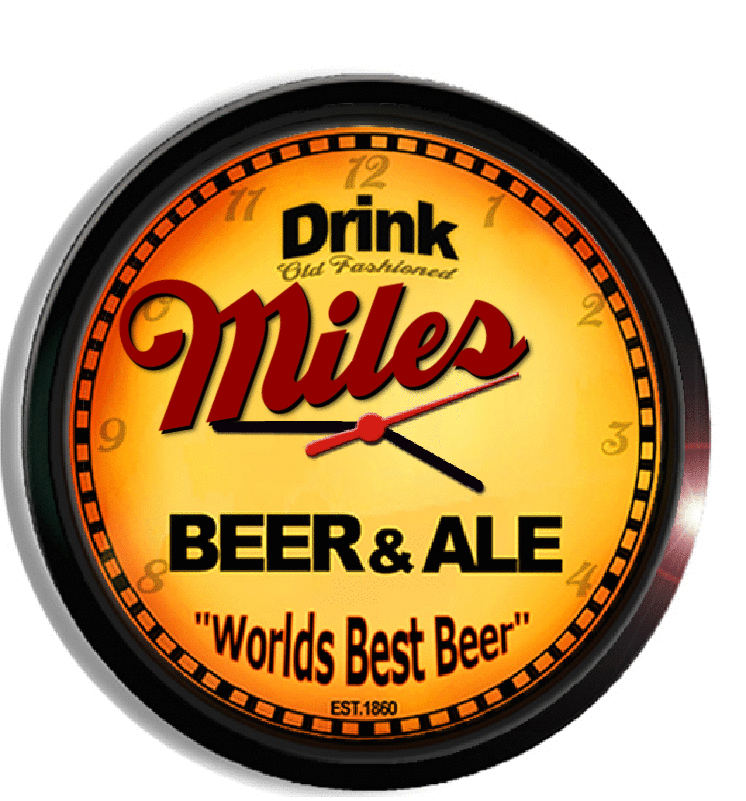 Personalized miles beer clock