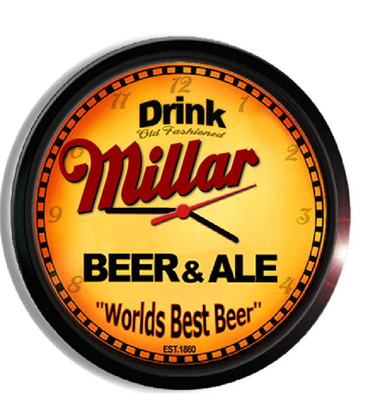 Personalized millar beer clock