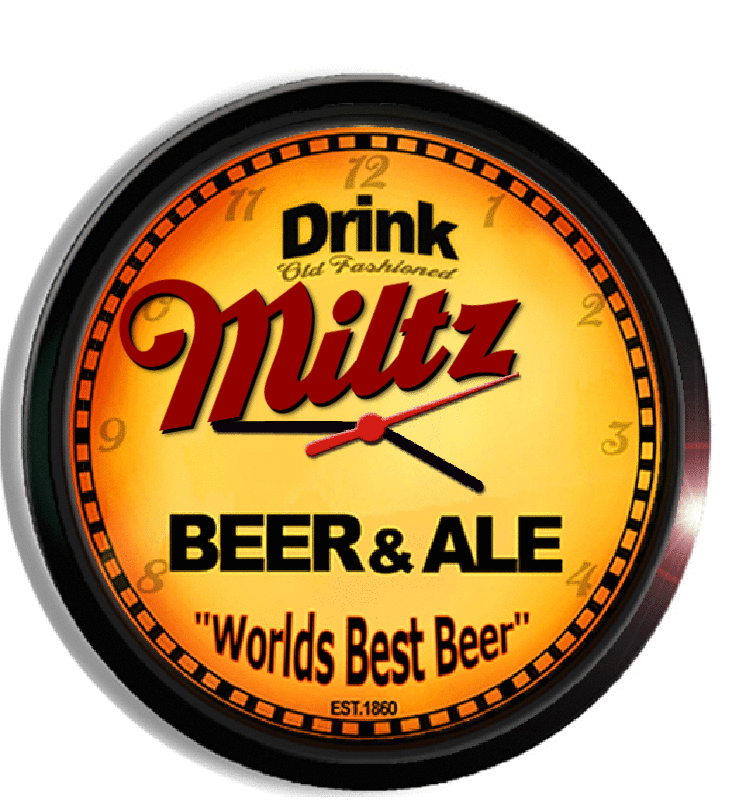 Personalized miltz beer clock