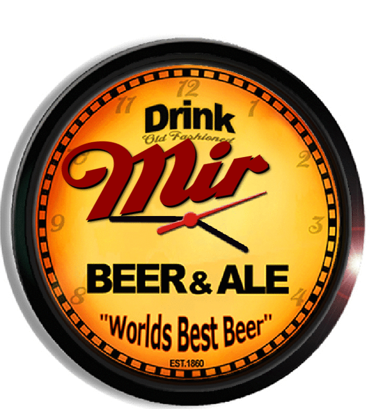 Personalized mir beer clock
